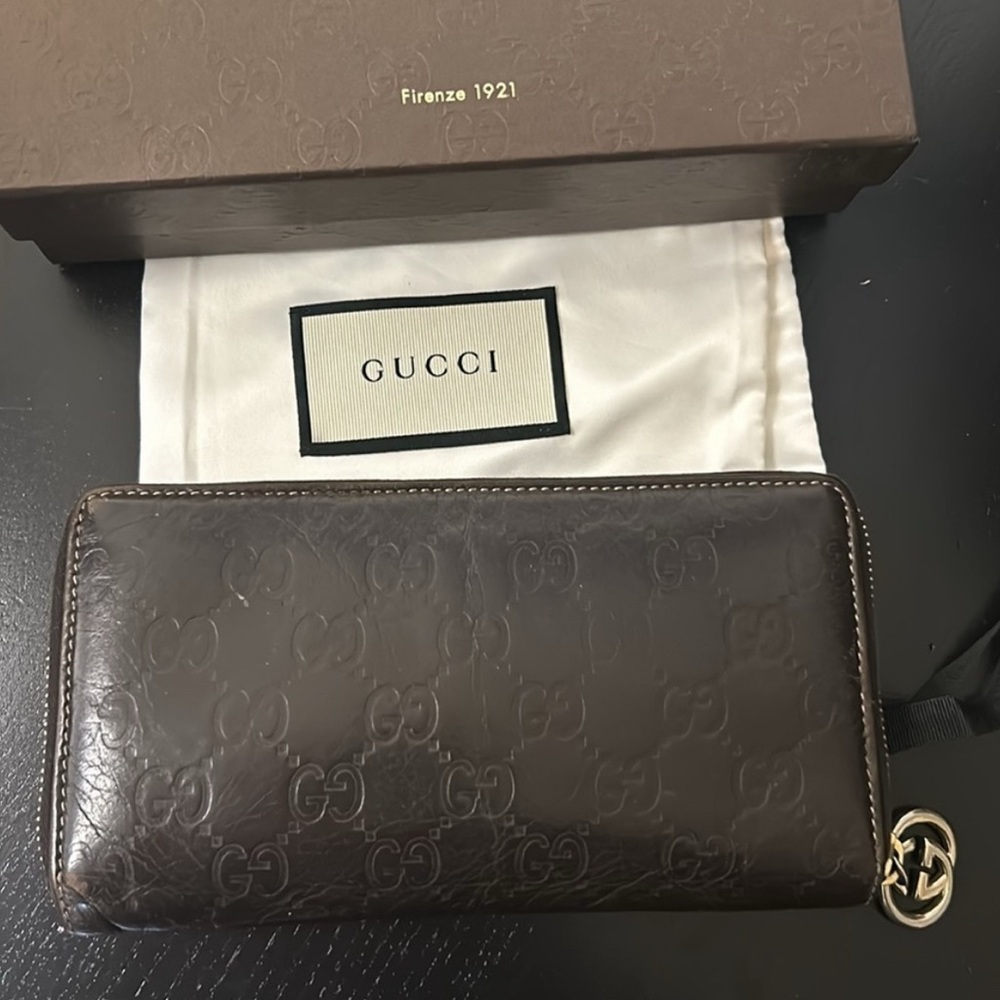 Gucci Brown Leather Wallet - Picture 3 of 11